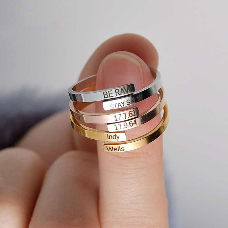 Glossy Plain Ring Titanium Steel Ring Women